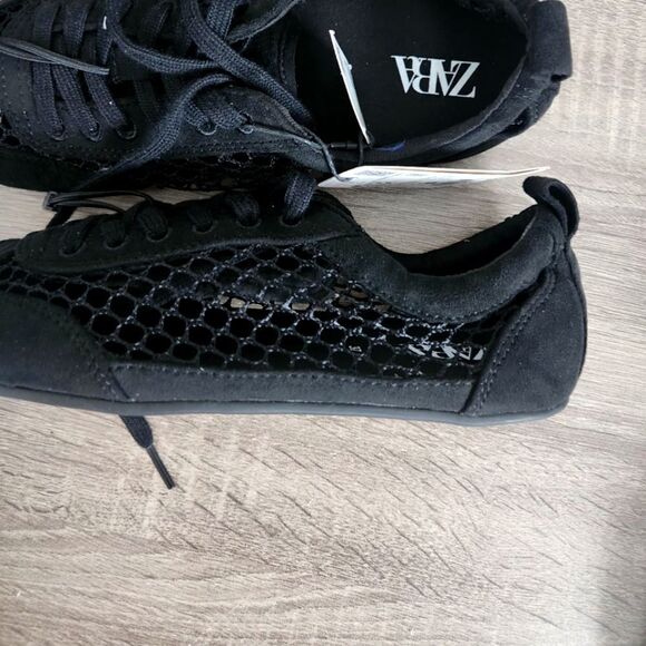 ZARA WOMEN’S MESH DERBY SHOES BACK PULL TAB.LACE-UP CLOSURE 6,5 EU 37. - Picture 5 of 5